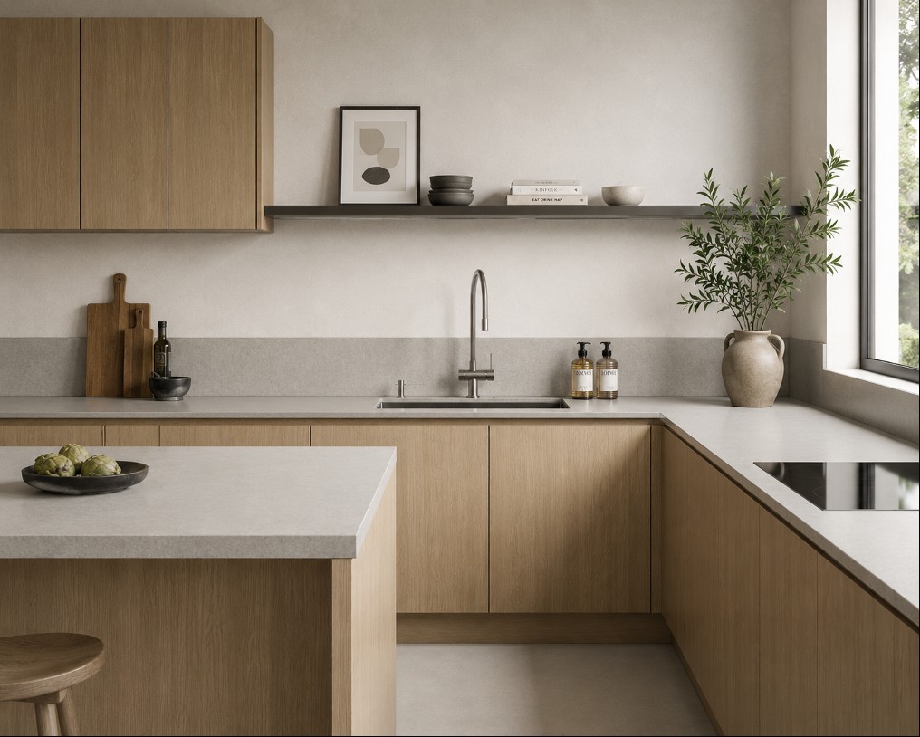 QUARIOM silver stone kitchen countertop