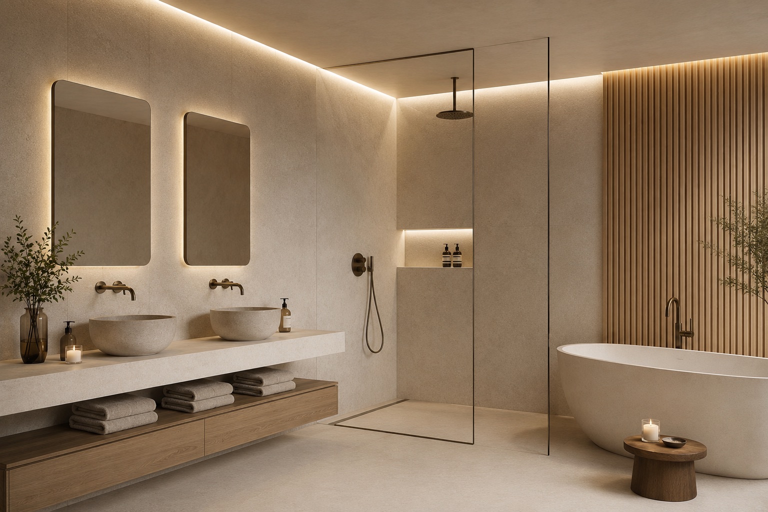 QUARIOM wall panels in a bathroom setting